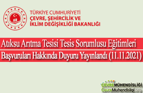 atiksu aritma tesisi tesis sorumlusu egitimleri basvurulari hakkinda 11 11 2021