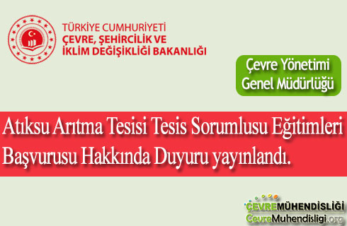 atiksu aritma tesisi tesis sorumlusu egitimleri basvurusu