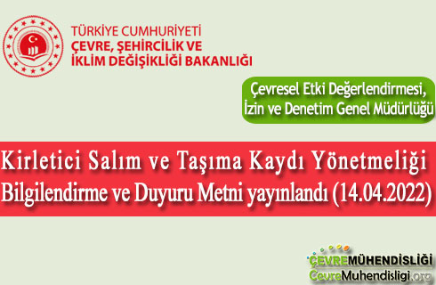 kirletici salim ve tasima kaydi yonetmeligi 14 04 2022