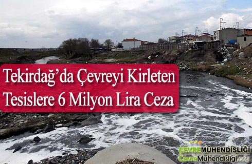 tekirdagda cevreyi kirleten tesislere 6 milyon lira ceza
