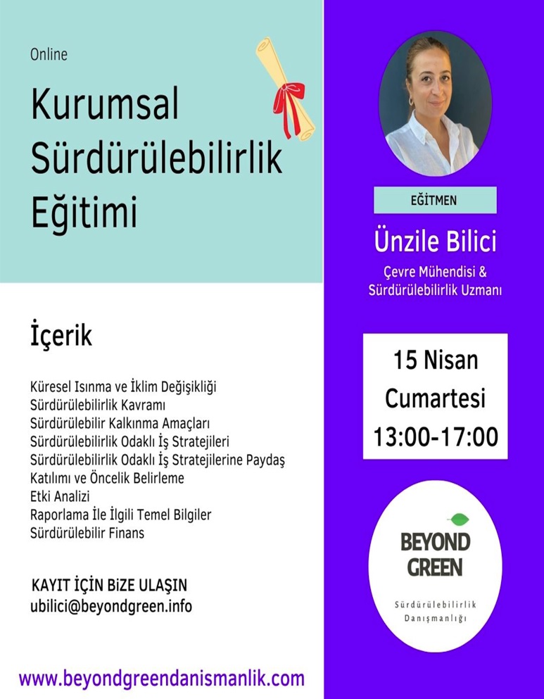 kurumsal surdurulebilirlik egitimi beyond green afis