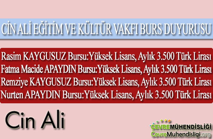 cin ali vakfi burs duyurusu