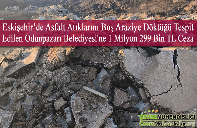 eskisehirde asfalt atiklari bos arazide
