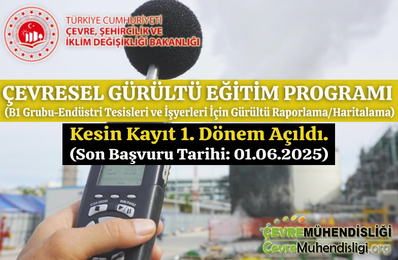 Çevresel Gürültü Eğitim Programı (B1 Grubu-Endüstri Tesisleri ve İşyerleri İçin Gürültü Raporlama/Haritalama) Eğitimi - Kesin Kayıt 1. Dönem Açıldı