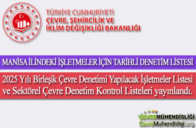 manisa ili 2025 yili birlesik cevre denetim listesi