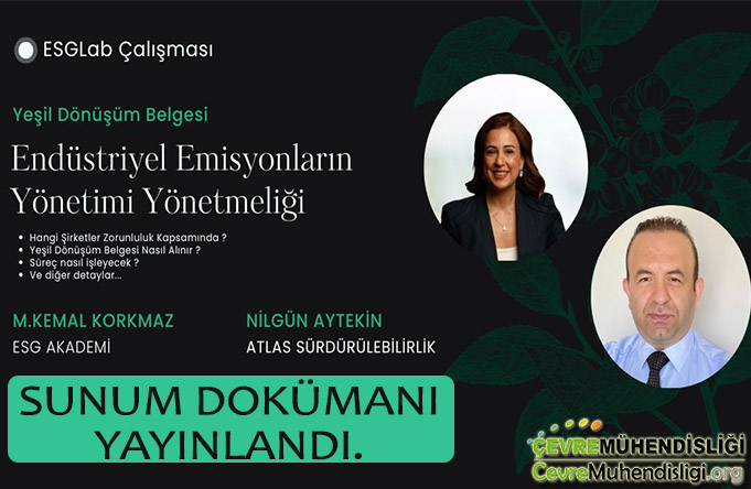 Yeşil Dönüşüm Belgesi - Endüstriyel Emisyonların Yönetimi Yönetmeliği İncelemesi Dokümanı Yayınlandı.
