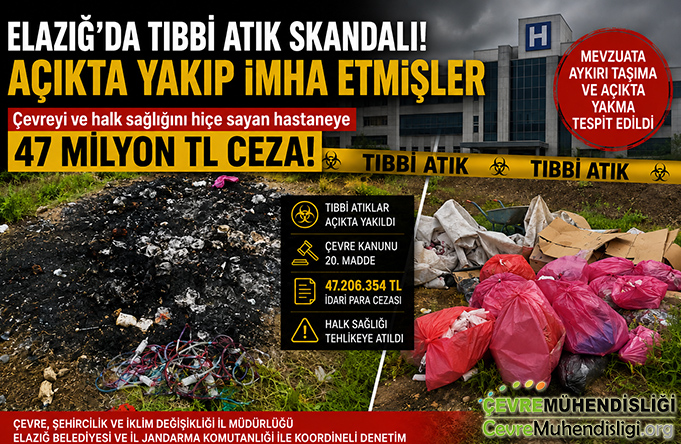 hastane atiklari acikta yakildi