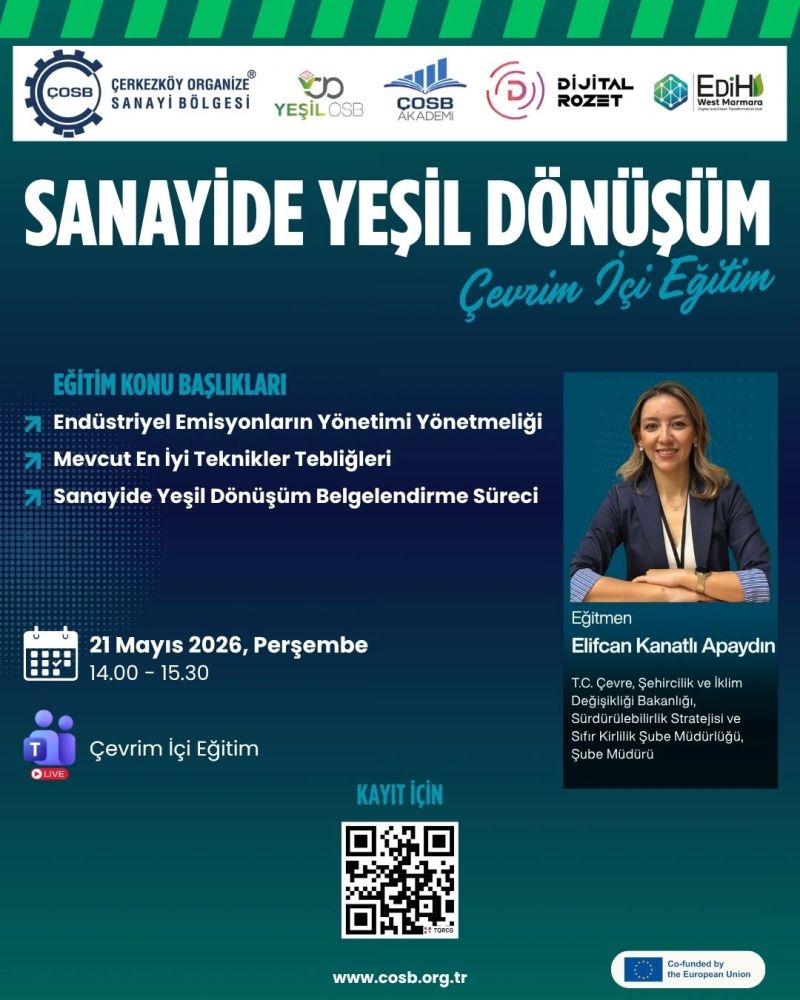 sanayide yesil donusum ucretsiz egitim 2026 afis